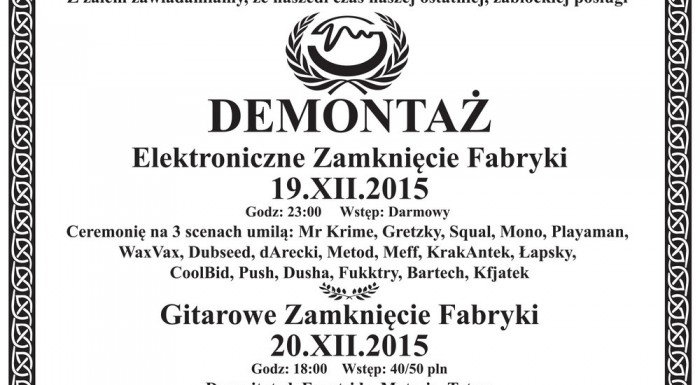 Demontaż. Guitar closing down of Fabryka